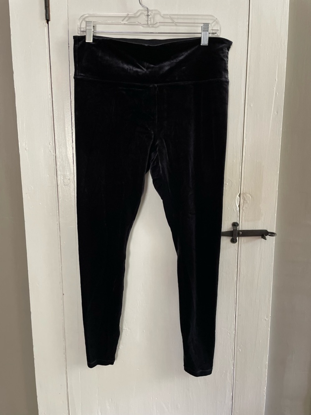 ATHLETA Womens Elation Black Velvet Leggings Size XL